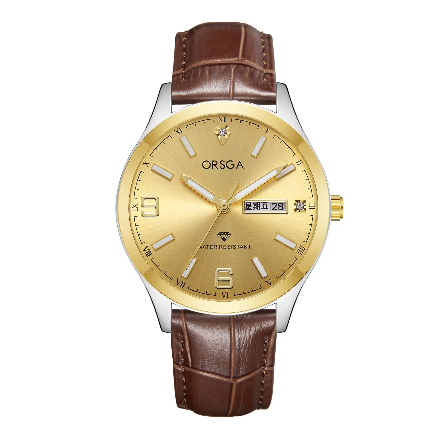 ORSGA Gold Silver Business Men's Live Quartz Watch - Image 5