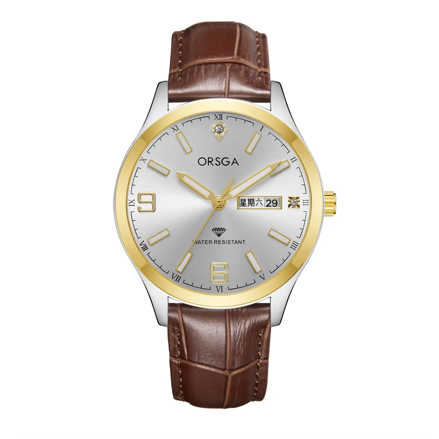 ORSGA Gold Silver Business Men's Live Quartz Watch - Image 6