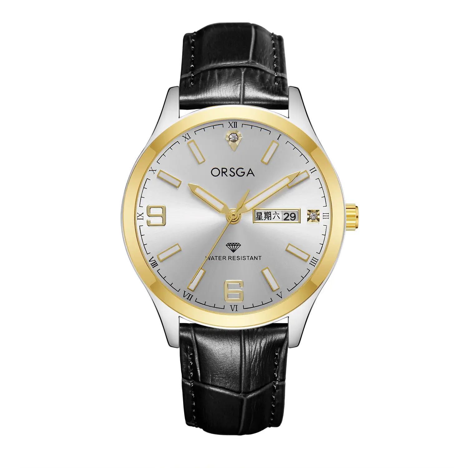 ORSGA Gold Silver Business Men's Live Quartz Watch - Image 7