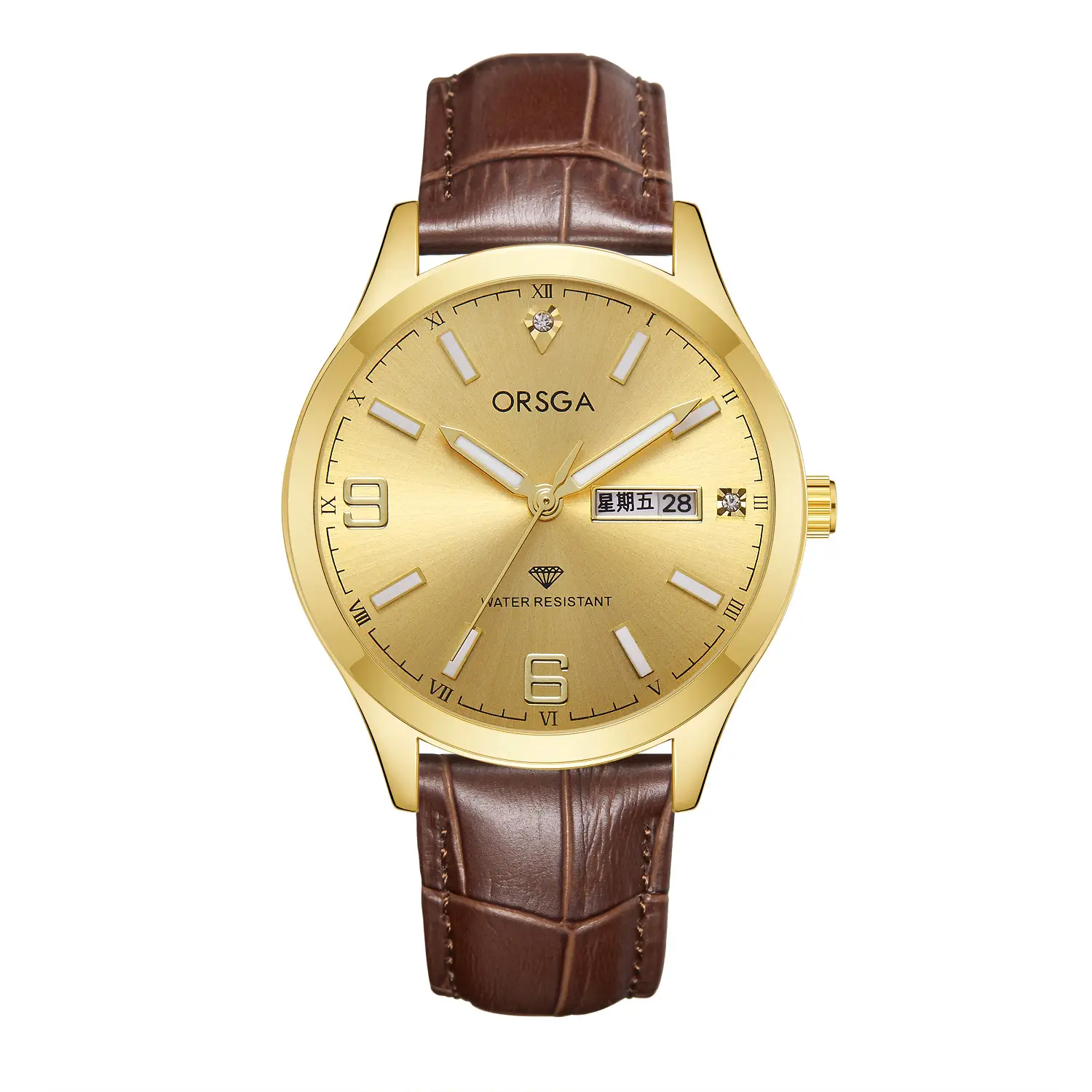 ORSGA Gold Silver Business Men's Live Quartz Watch - Image 9