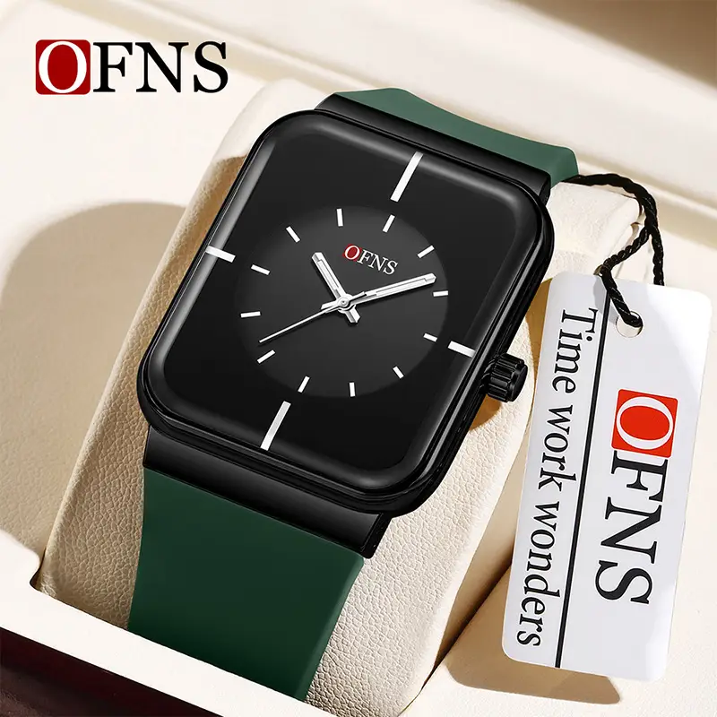 Ofns Green Square Watch for Women