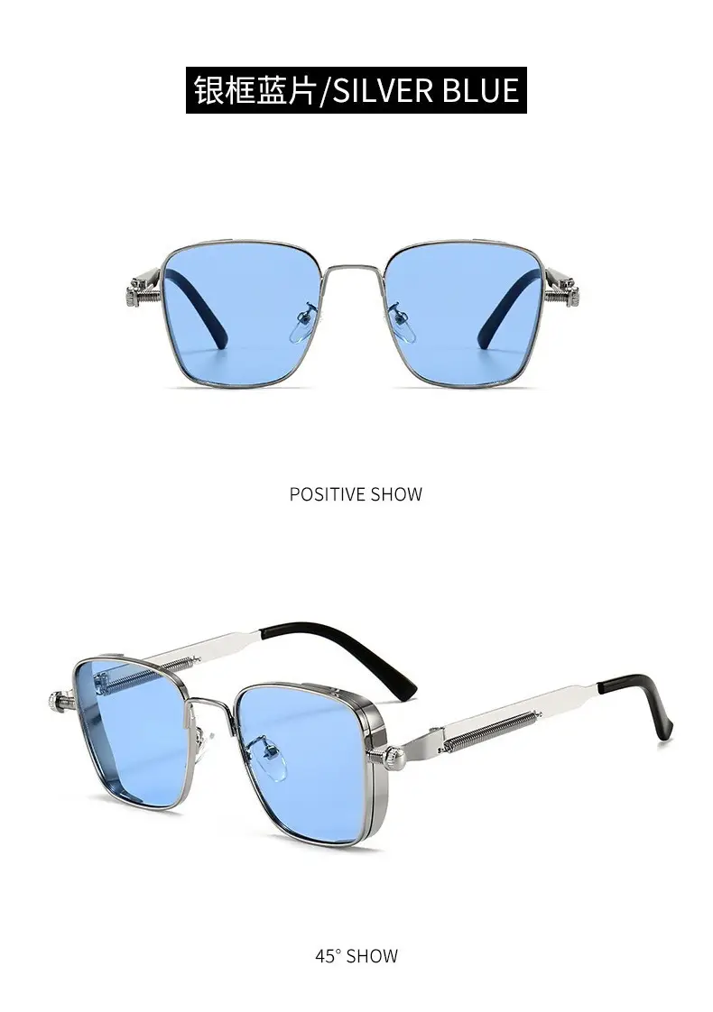 2026 New Retro Square Frame Steampunk Metal Sunglasses European and American Universal Personalized Sunglasses Sunglass — feature 7