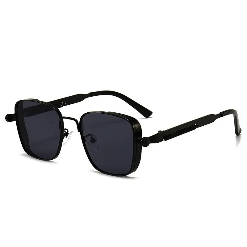 2026 New Retro Square Frame Steampunk Metal Sunglasses European and American Universal Personalized Sunglasses Sunglass - Image 5