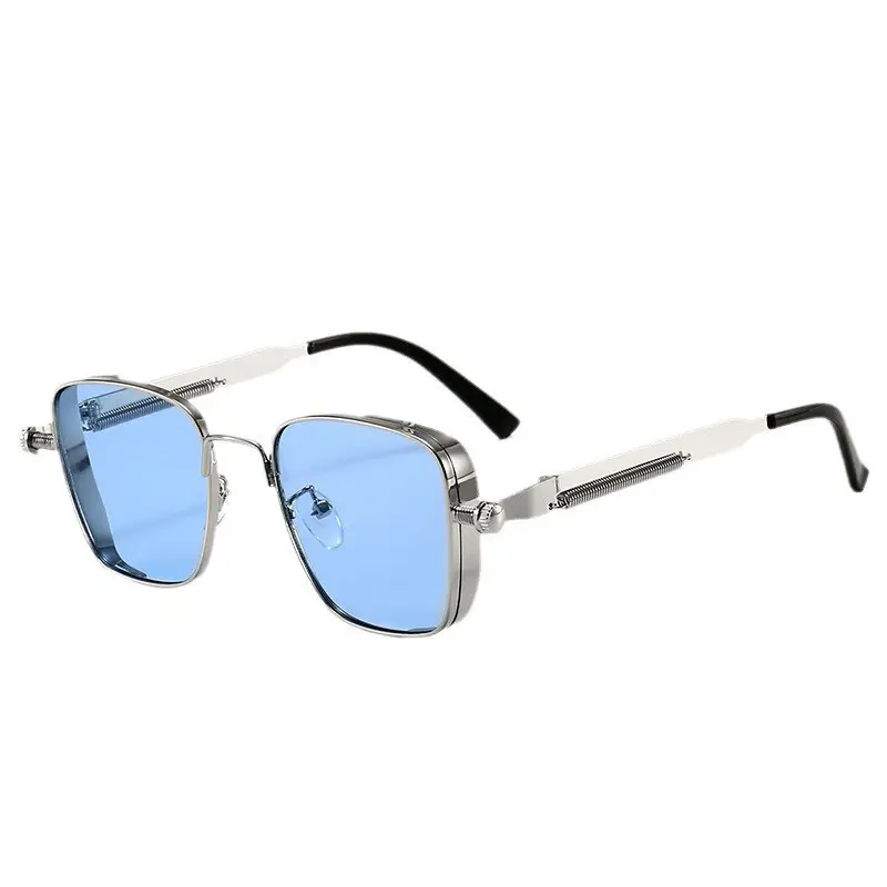 2026 New Retro Square Frame Steampunk Metal Sunglasses European and American Universal Personalized Sunglasses Sunglass - Image 6