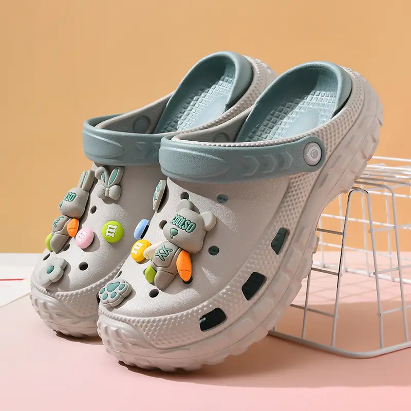 Hole Shoes Non-slip Anti-foot Odor Non-grinding Women's Outer Wear Thick-soled Elevated Cartoon Sandals and Slippers Summer Shoes Slippers