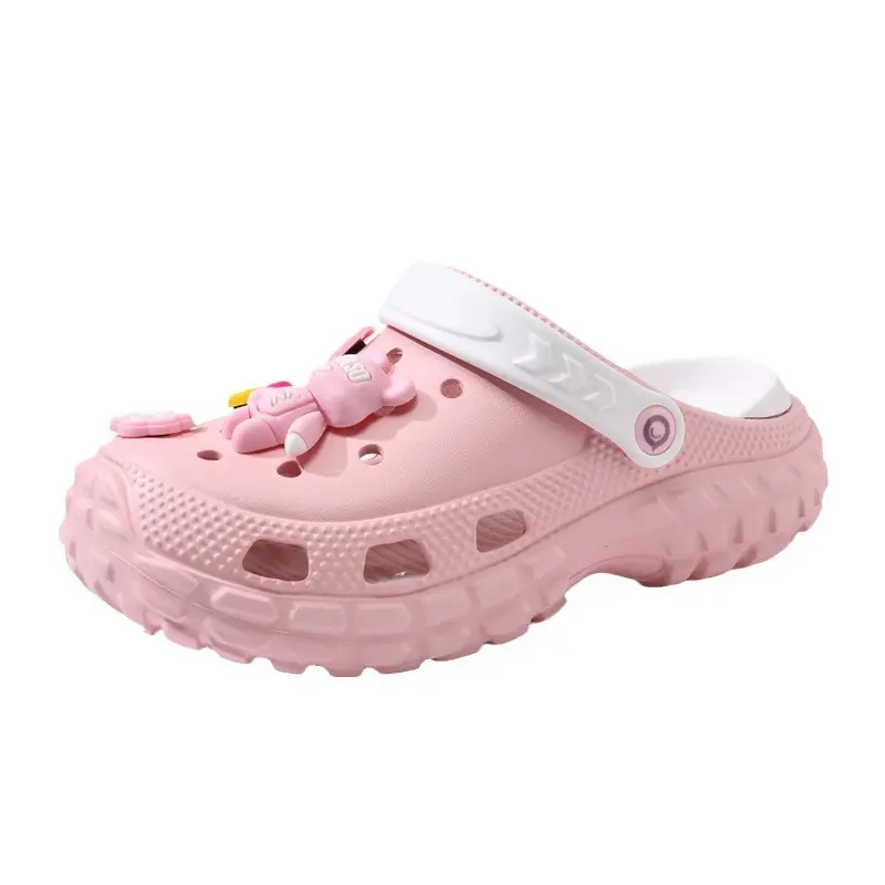 Hole Shoes Non-slip Anti-foot Odor Non-grinding Women's Outer Wear Thick-soled Elevated Cartoon Sandals and Slippers Summer Shoes Slippers