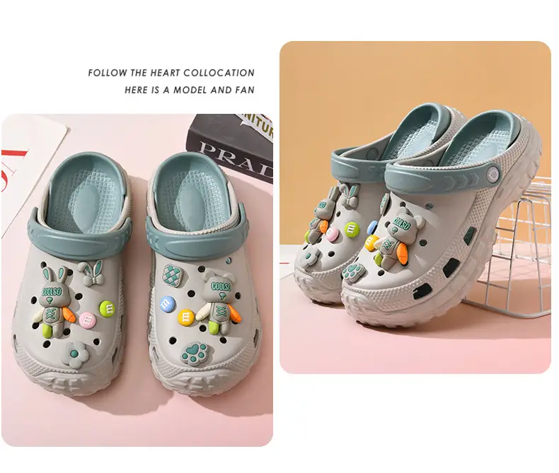 Hole Shoes Non-slip Anti-foot Odor Non-grinding Women's Outer Wear Thick-soled Elevated Cartoon Sandals and Slippers Summer Shoes Slippers — feature 18