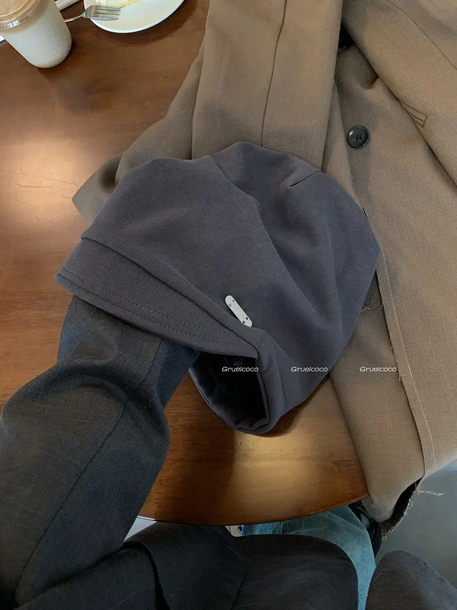 Japanese Style Duck Tongue Cap for Kids Autumn Winter Brown - Image 2