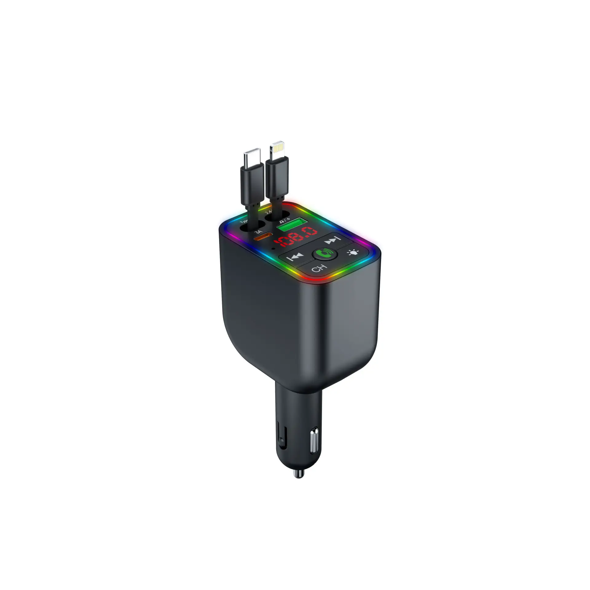 Bluetooth MP3 Player Charger with Color Lights - Image 6