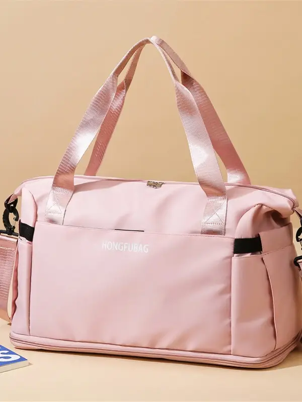 Women's Large Crossbody Travel Bag Light White - Image 11