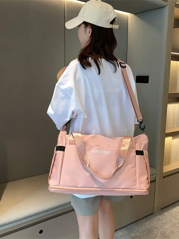 Women's Large Crossbody Travel Bag Light White - Image 12
