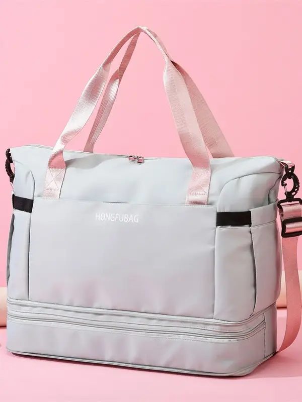 Women's Large Crossbody Travel Bag Light White - Image 13