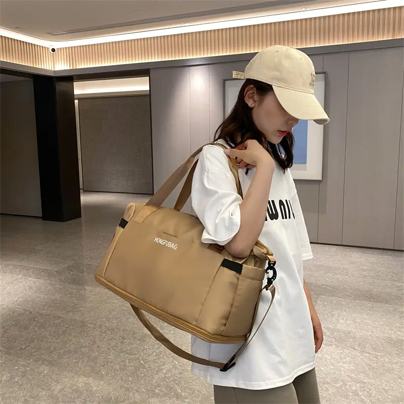 Women's Large Crossbody Travel Bag Light White - Image 6