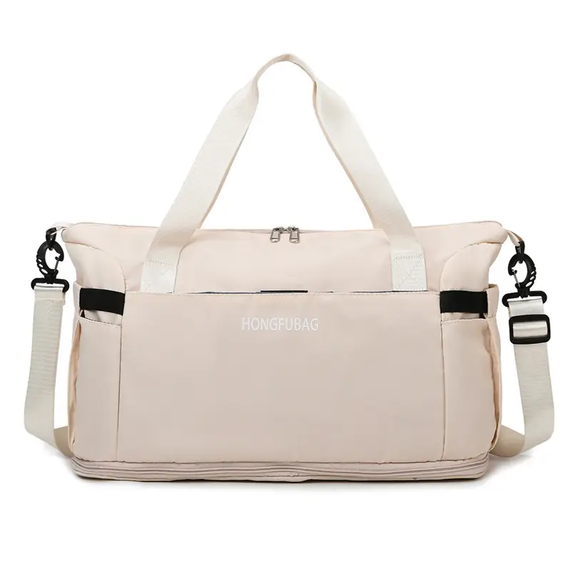 Women's Large Crossbody Travel Bag Light White - Image 9