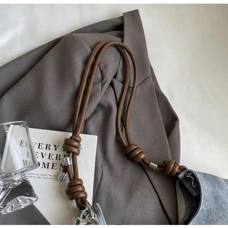Women's Grey M-Logo Shoulder Bag with Cute Charm — feature 19