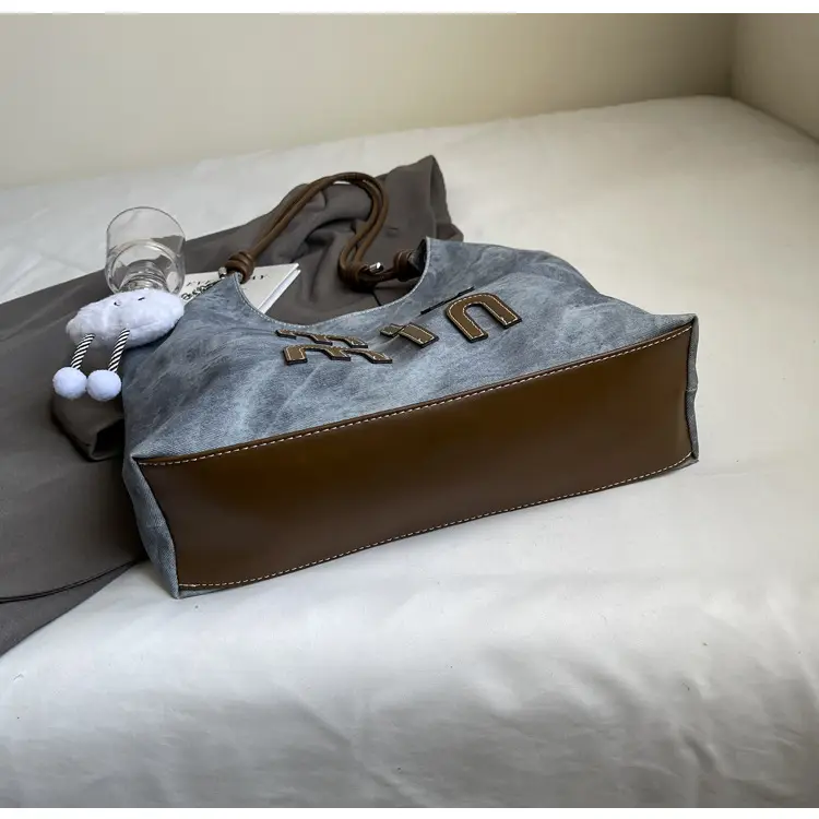Women's Grey M-Logo Shoulder Bag with Cute Charm — feature 23