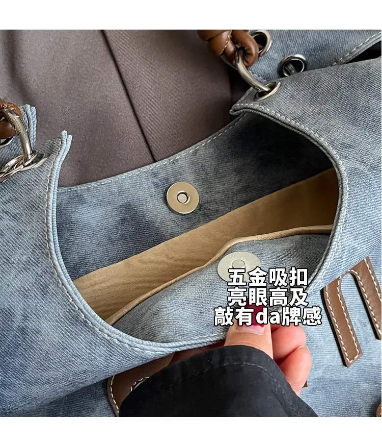 Women's Grey M-Logo Shoulder Bag with Cute Charm — feature 8