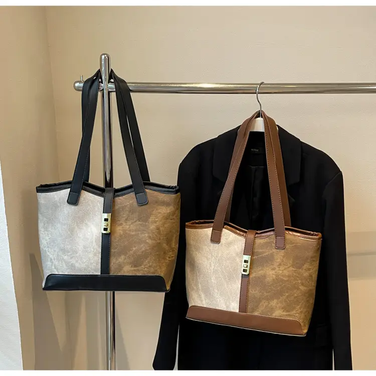 Women's Retro Contrast Tote Bag 2024 New — feature 22