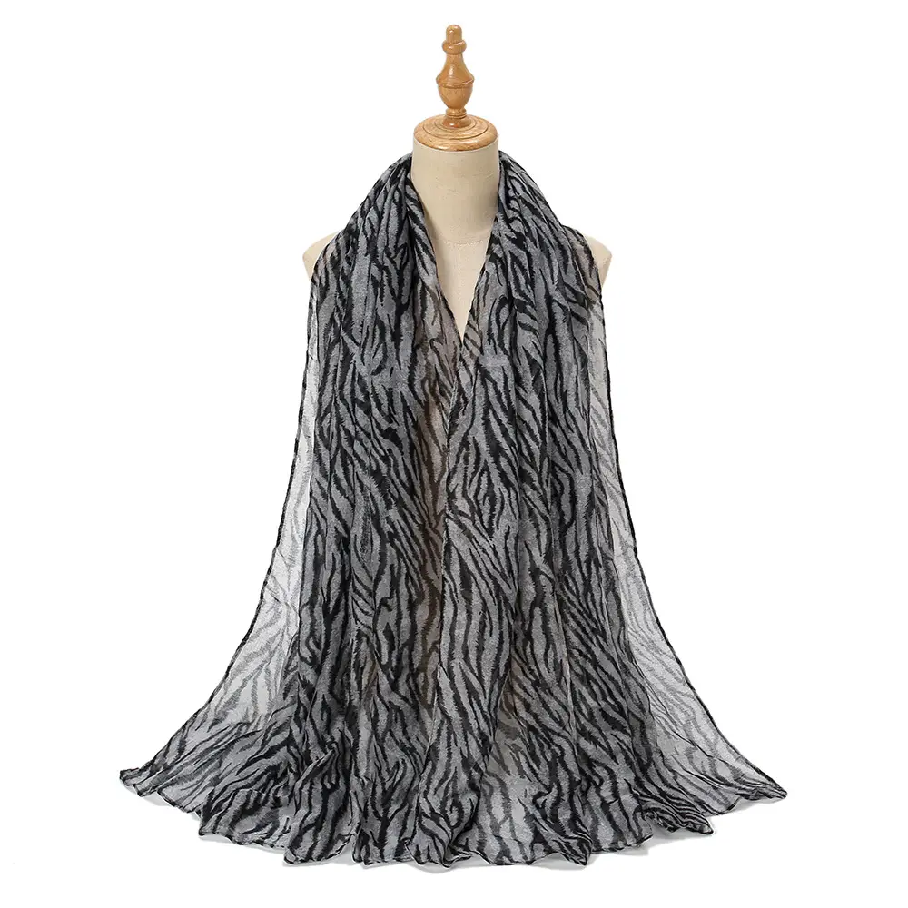 Women's Zebra Print Silk Scarf Travel Photo - Image 8