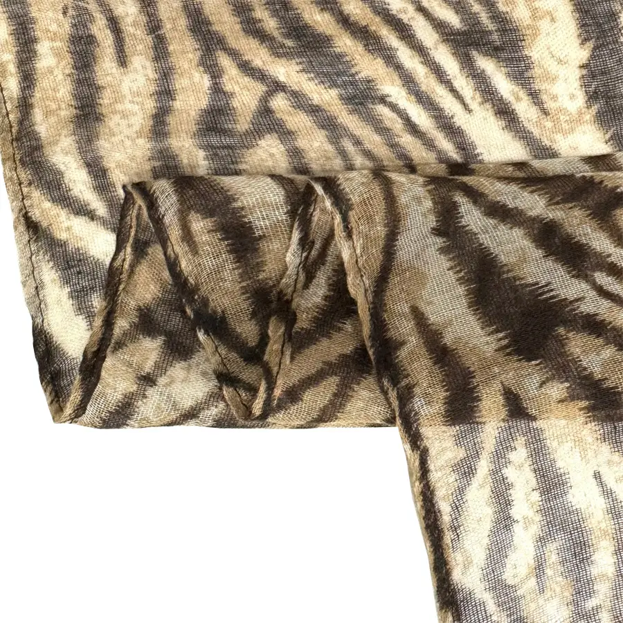 Women's Zebra Print Silk Scarf Travel Photo — feature 11