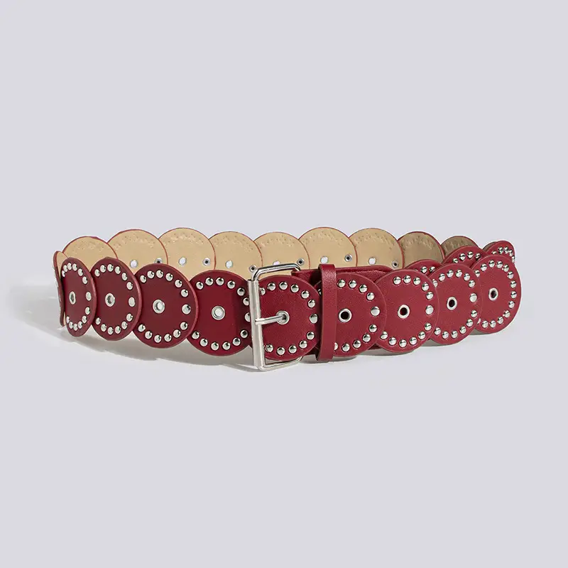 Black Heavy Rivet Belt for Women - Image 7