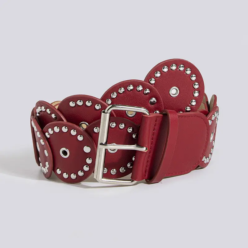 Black Heavy Rivet Belt for Women - Image 8