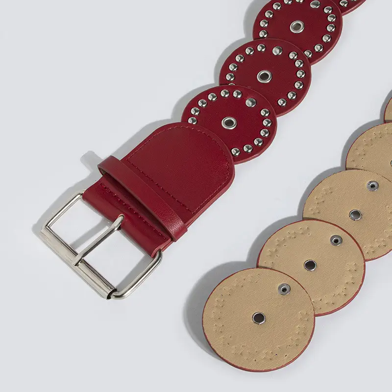 Black Heavy Rivet Belt for Women - Image 9