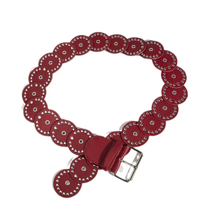 Black Heavy Rivet Belt for Women - Image 10