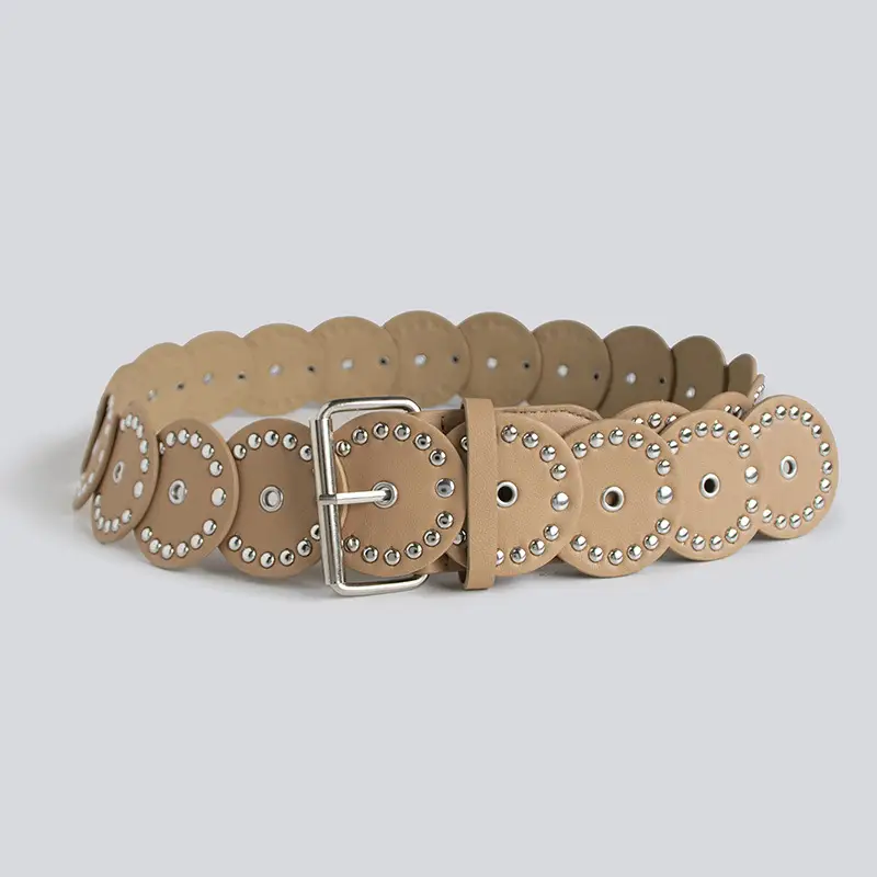 Black Heavy Rivet Belt for Women - Image 2