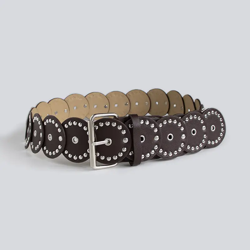 Black Heavy Rivet Belt for Women - Image 4