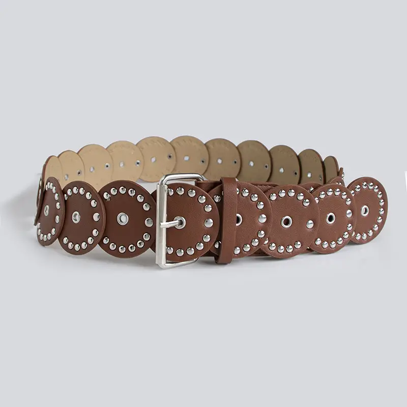 Black Heavy Rivet Belt for Women - Image 5