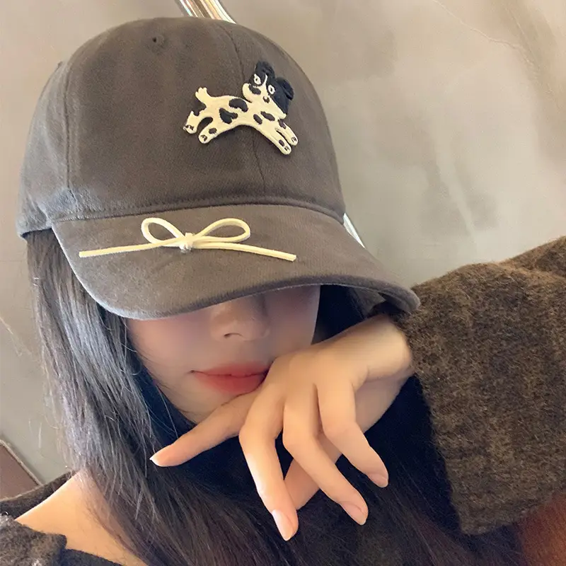 Women's Cartoon Cap with Bow Duck Tongue Design - Image 8