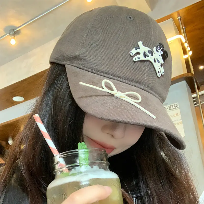 Women's Cartoon Cap with Bow Duck Tongue Design - Image 9