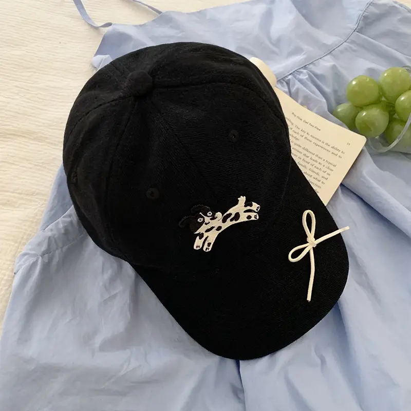 Women's Cartoon Cap with Bow Duck Tongue Design - Image 2