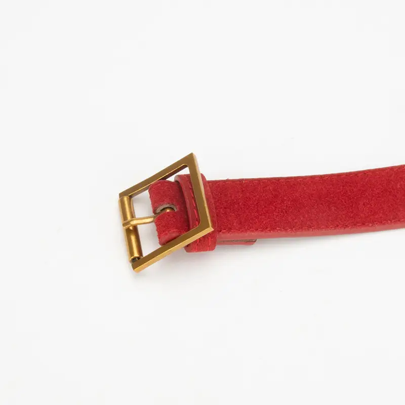 Women Retro Frosted Leather Belt with Gold Pin Buckle - Image 15