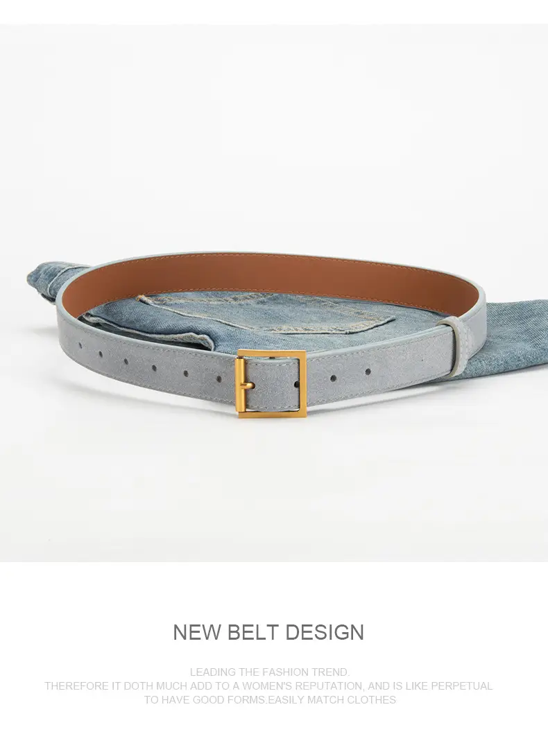 Women Retro Frosted Leather Belt with Gold Pin Buckle — feature 12