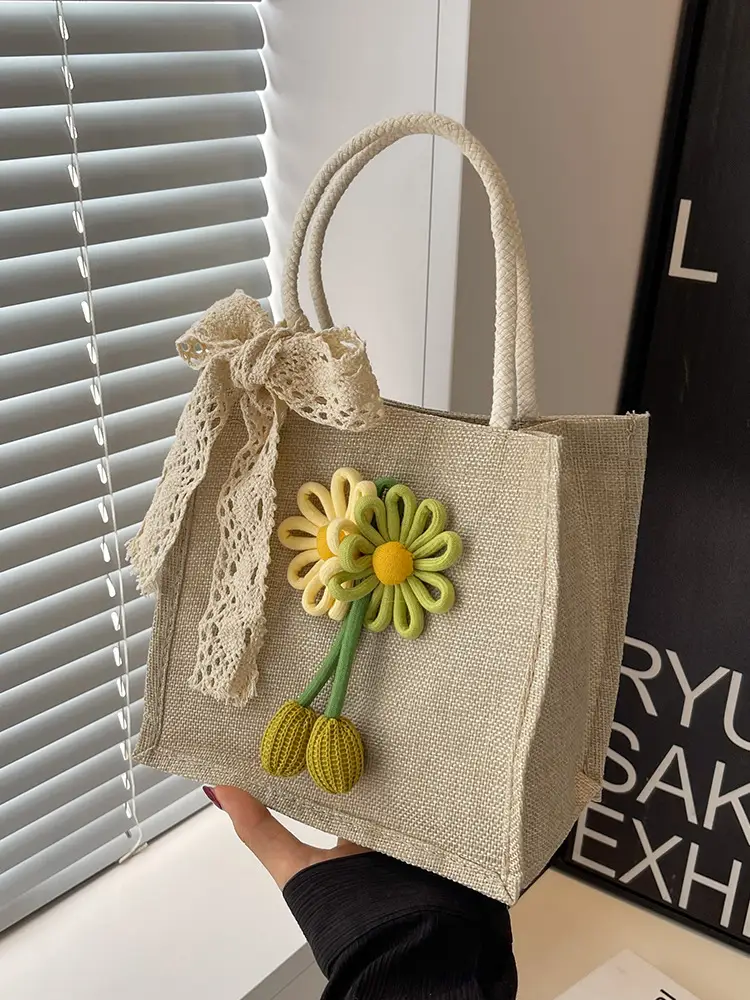 Korean Style Women's Mori Artistic Shoulder Bag with Lace - Image 11