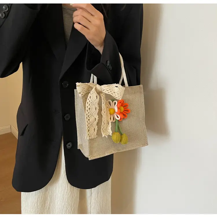 Korean Style Women's Mori Artistic Shoulder Bag with Lace — feature 10