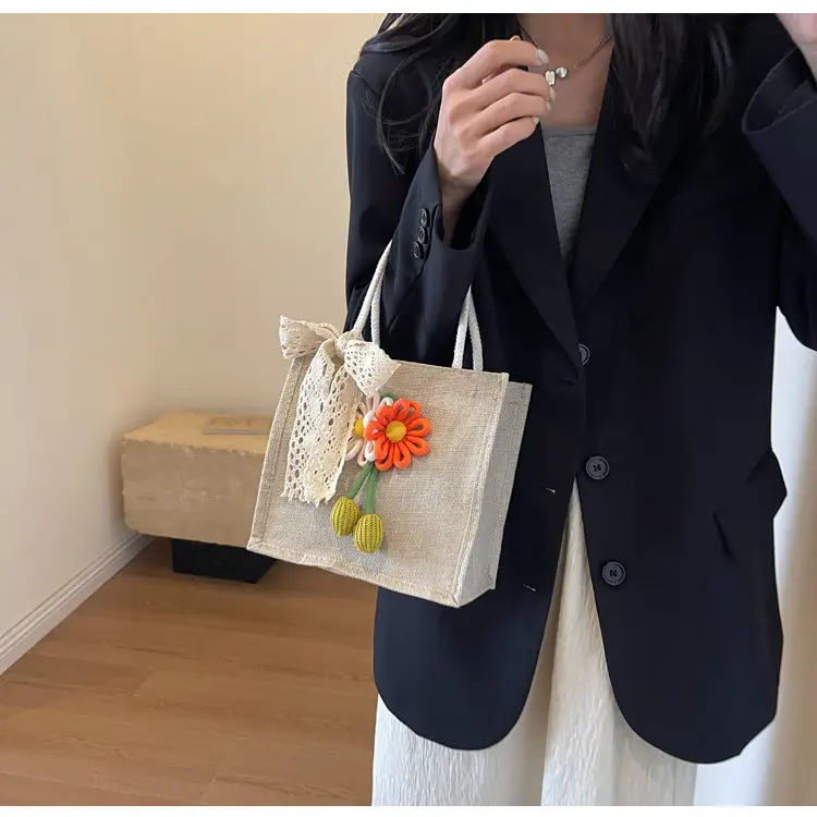Korean Style Women's Mori Artistic Shoulder Bag with Lace — feature 13