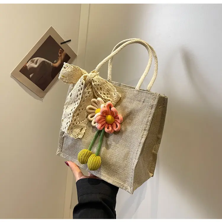 Korean Style Women's Mori Artistic Shoulder Bag with Lace — feature 19