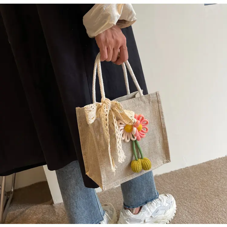 Korean Style Women's Mori Artistic Shoulder Bag with Lace — feature 21