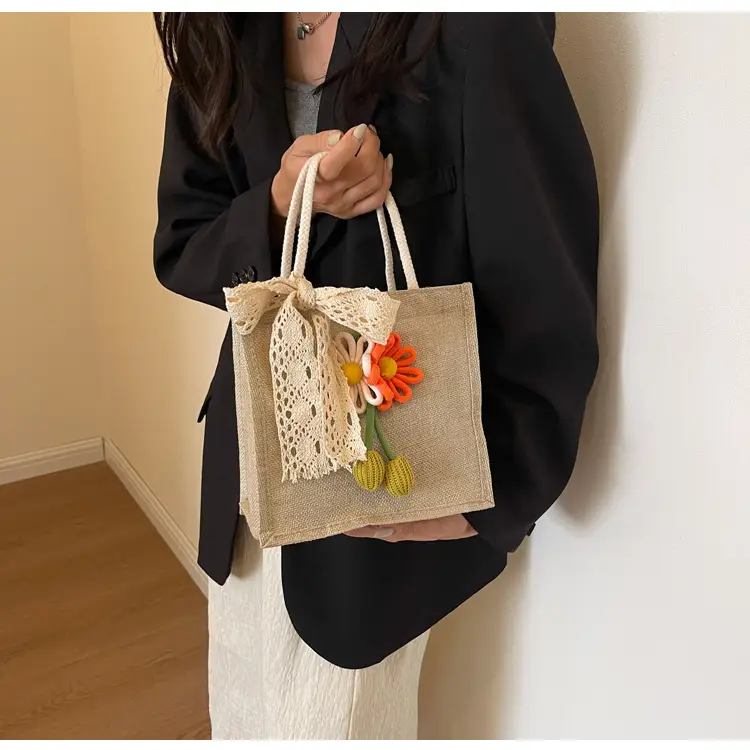 Korean Style Women's Mori Artistic Shoulder Bag with Lace — feature 23