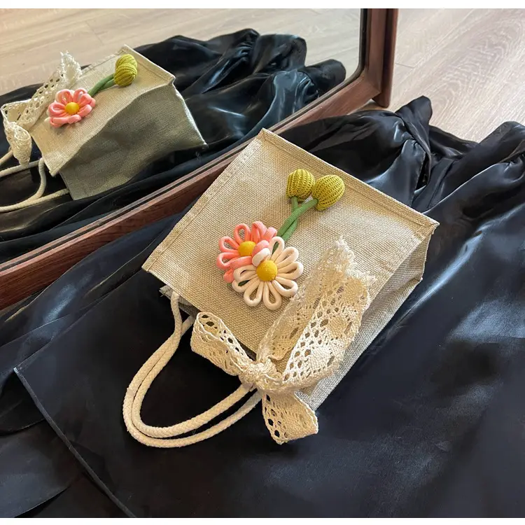 Korean Style Women's Mori Artistic Shoulder Bag with Lace — feature 26