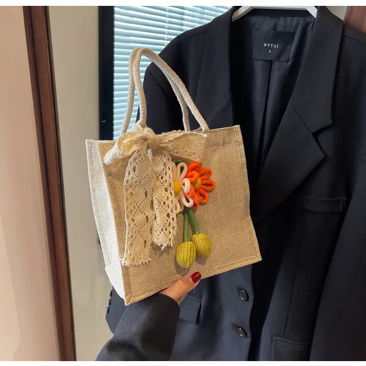 Korean Style Women's Mori Artistic Shoulder Bag with Lace — feature 27