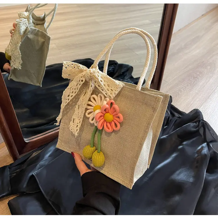 Korean Style Women's Mori Artistic Shoulder Bag with Lace — feature 28