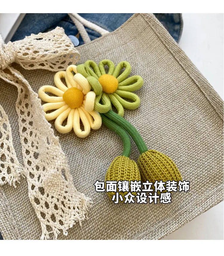 Korean Style Women's Mori Artistic Shoulder Bag with Lace — feature 3