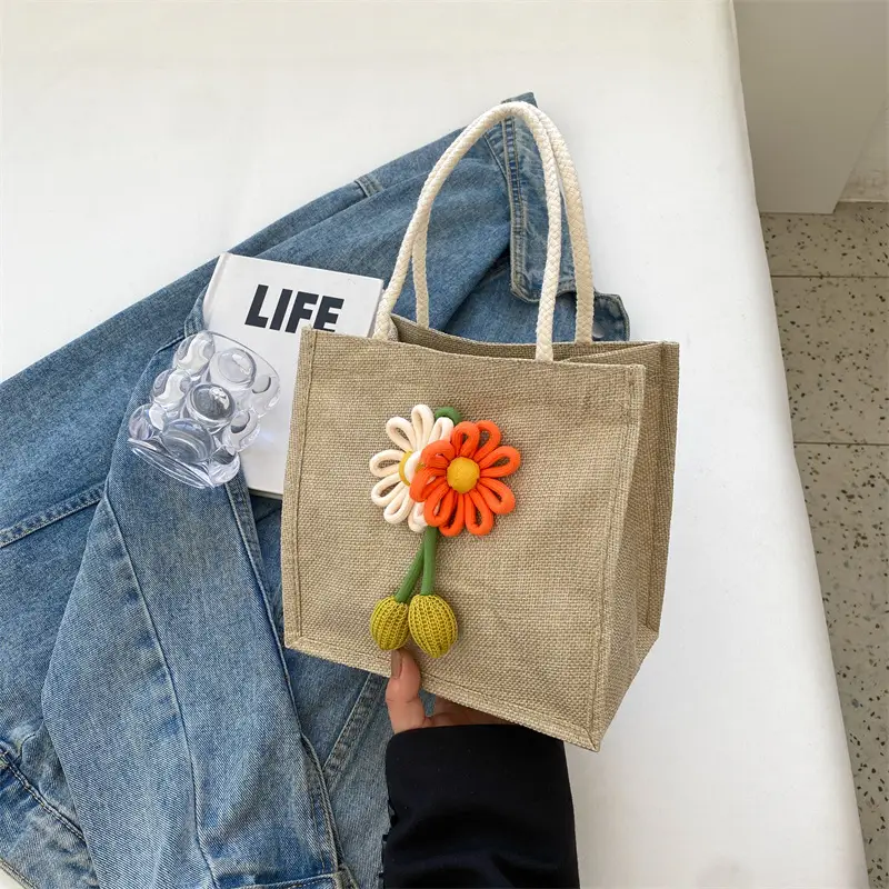 Korean Style Women's Mori Artistic Shoulder Bag with Lace - Image 5