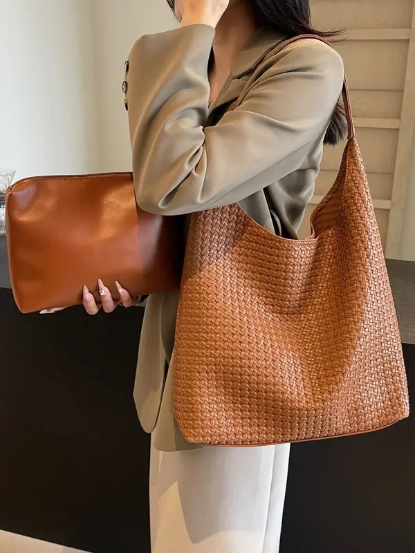 Women's Large Capacity Woven Tote Bag Summer 2024 - Image 10