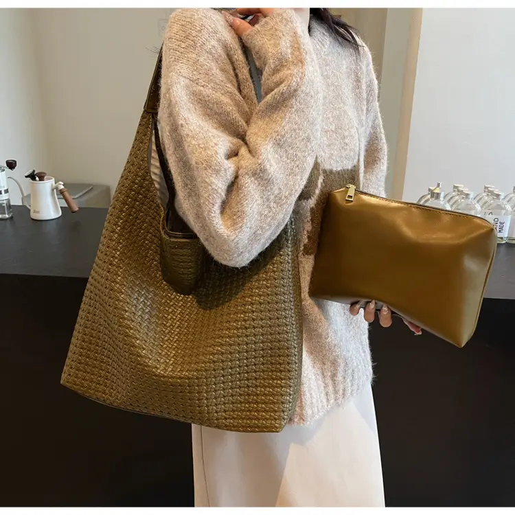 Women's Large Capacity Woven Tote Bag Summer 2024 — feature 14