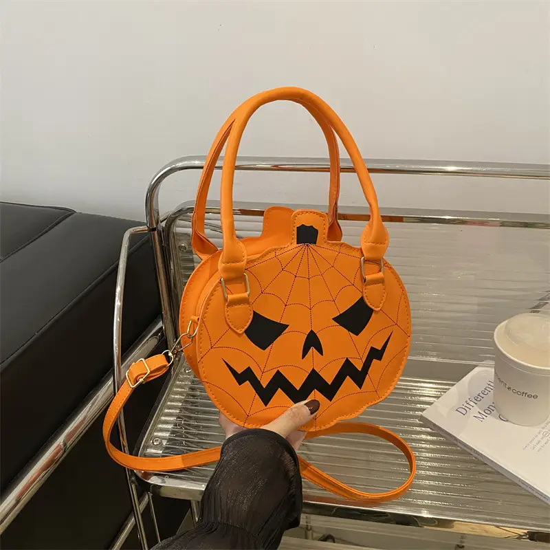 Halloween Pumpkin Shoulder Bag Orange 2024 - Image 6